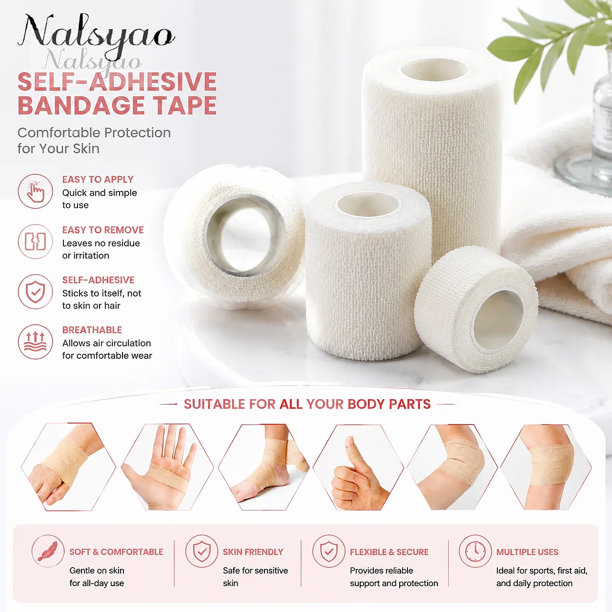 5 Pcs 2.5/5/7.5/10cm Self Adhe - Wrist Wrap Support review and price
